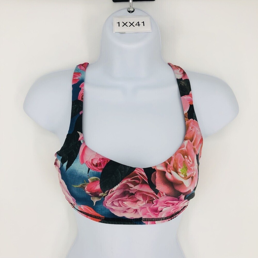 Lululemon Women's Multicolor Floral Print Strappy Activewear Sports Bra Size 6